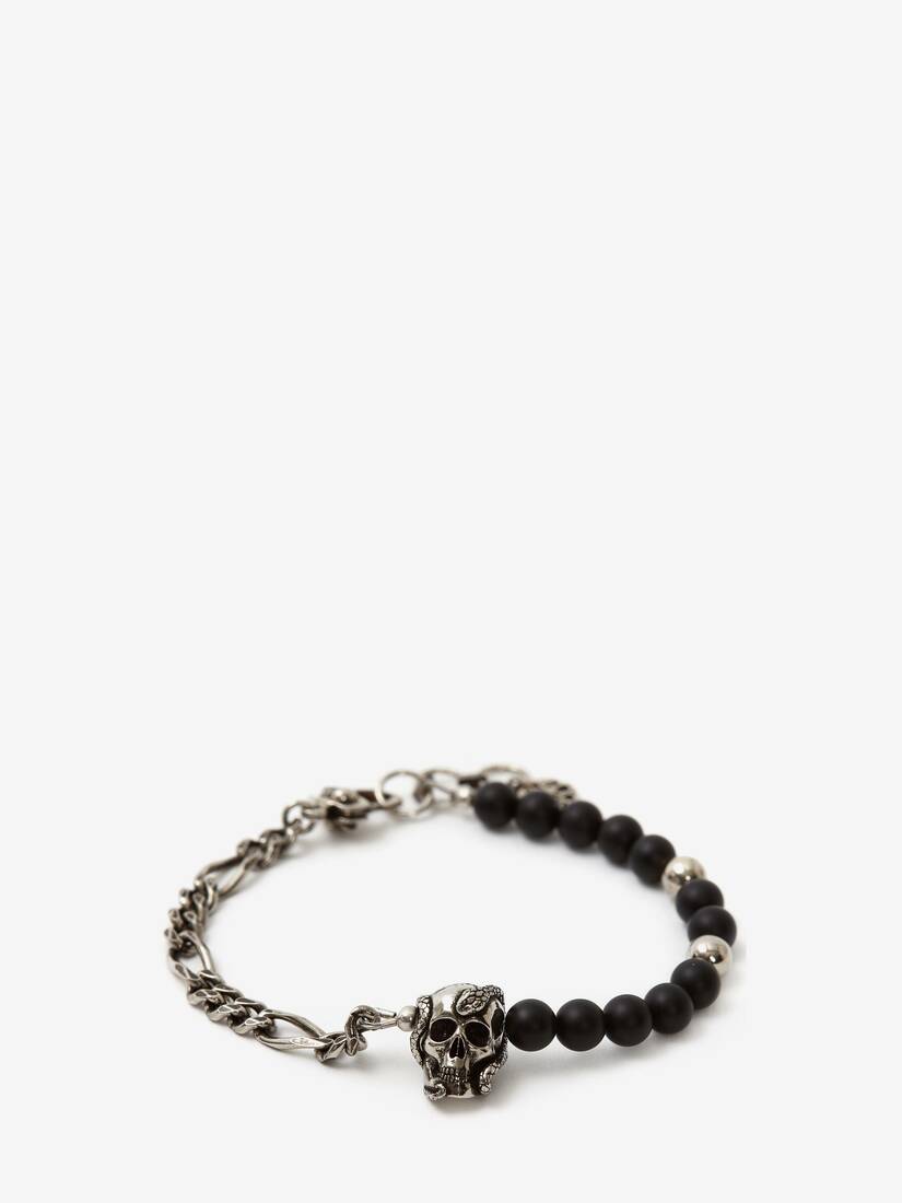 Pulsera Alexander McQueen Beads And Skull Hombre - Plateados - Mexico 142-TAWNJS